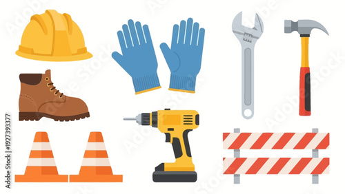 Construction Tools and Safety Equipment Set 5.