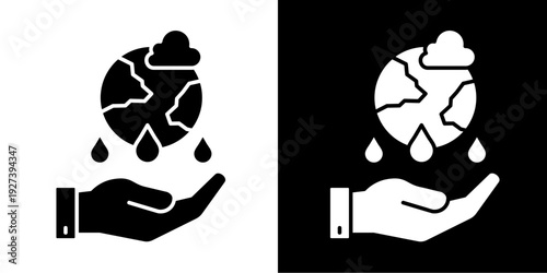 Save The Planet Icon Set White Style Collection
