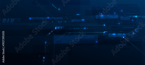 AI Technology Deep Learning Concept with Processing Data And Blue Circuit CPU background