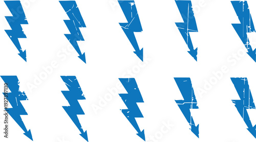 Lightning bolt icon. Flash symbol, thunderbolt, blitz lightnings strike sign. Electric energy black silhouettes, power concept. Vector isolated dynamic sports