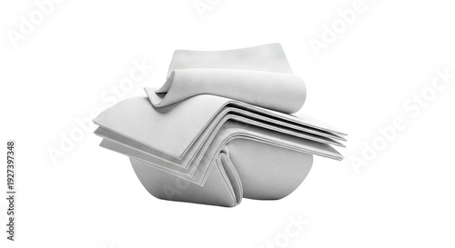 Abstract White Fabric Sculpture