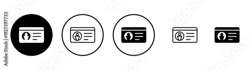 License icon vector. ID card icon. driver license, staff identification card