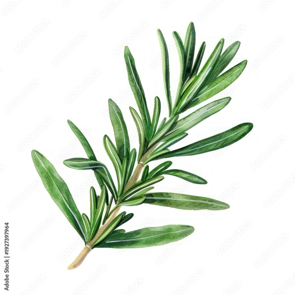 Fototapeta premium Rosemary leaf blossom conifer herbal.
