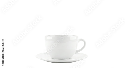 White Porcelain Coffee Cup and Saucer