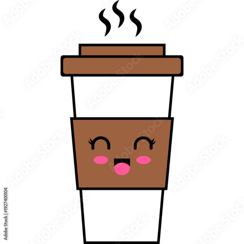Cute Cartoon Coffe Cup Character