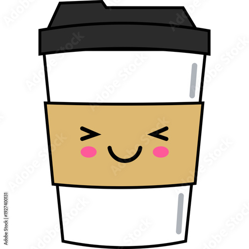 Cute Cartoon Coffe Cup Character