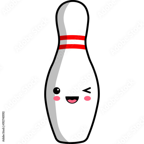 Cute Cartoon Bowling Pin Character Illustration