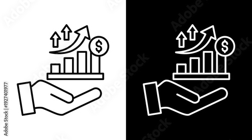 Profit White Icon Set Design