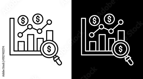 Market Analysis  White Icon Set Design
