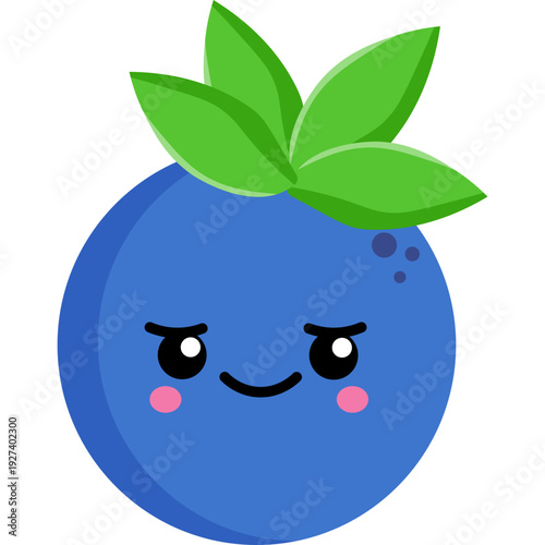 Cute Blueberry Fruit Cartoon Character Illustration