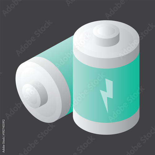 isometric vector design of a battery