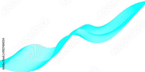 Abstract Flowing Wave Line Background – Minimalist blue Dynamic Sound Wave Illustration