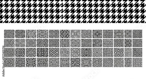 houndstooth pattern and ornamental tiles design