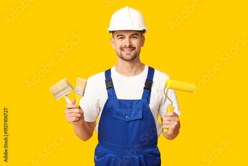 Portrait of male painter wi...