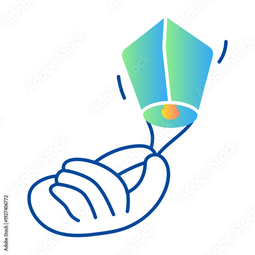 Sketchy style icon depicting lantern festive 