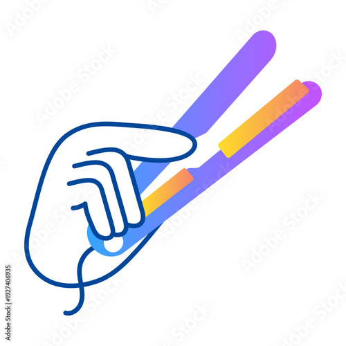 An icon of straightener in hand drawn style 