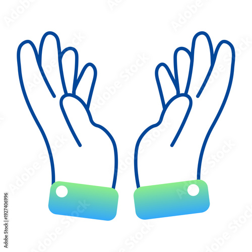 Hand drawn icon depicting prayer hands