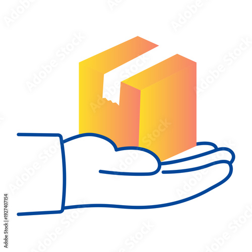 Sketchy style icon depicting courier delivery 