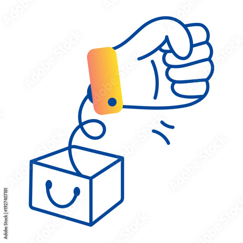 Hand drawn icon depicting surprise box 