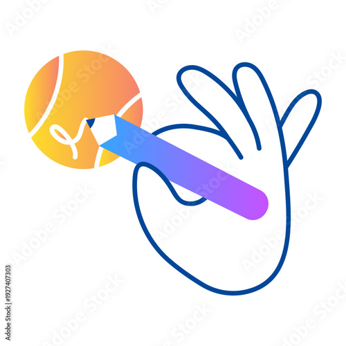 Doodle style icon showing signing ball 