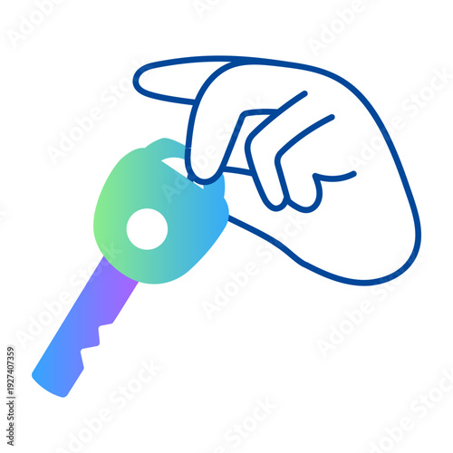Drawing style icon showing hand holding car key