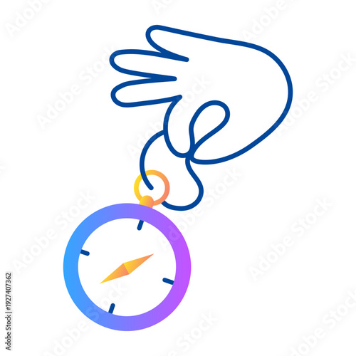 A doodle style icon of compass navigation tool