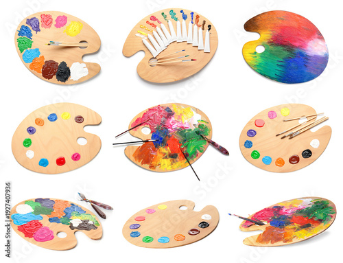 Set of artist's palettes an...