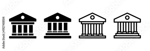 Bank icon vector illustration. Bank sign and symbol, museum, university