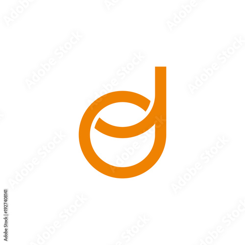 letter od curves lowercase simple geometric line logo vector
