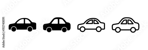Car icon vector illustration. car sign and symbol. small sedan