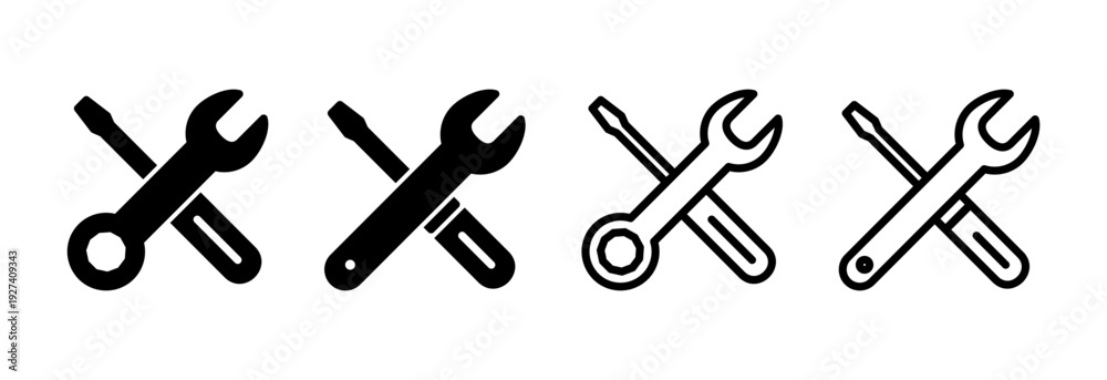Naklejka premium Repair tools icon vector illustration. tool sign and symbol. setting icon. Wrench and screwdriver. Service