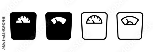 Scales icon vector illustration. Weight scale sign and symbol