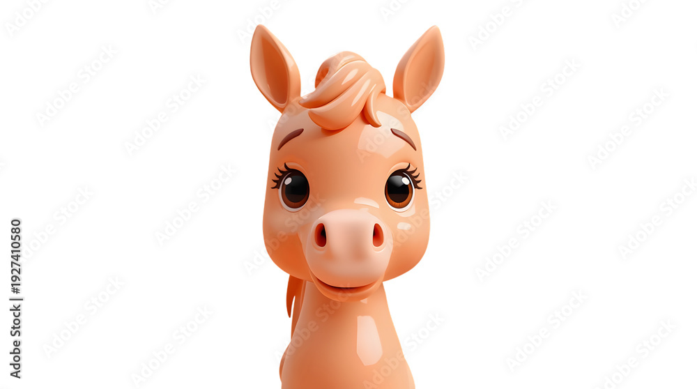 Naklejka premium Cute 3D Baby Horse Character Isolated on Transparent Background