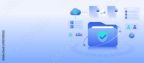 Secure File Sharing Document Management System Banner illustration
