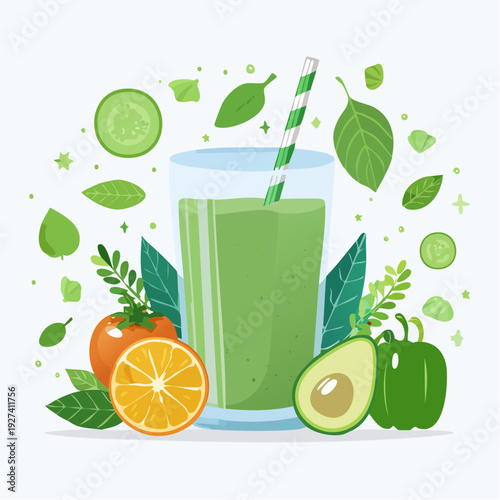 健康食品スムージーコップシンプル背景