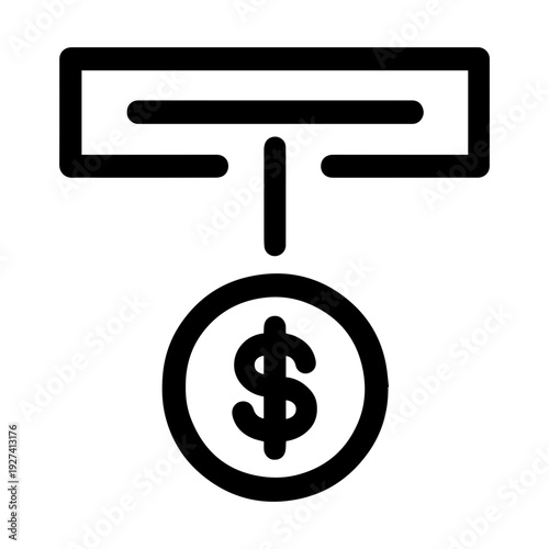Insert token here symbol icon with transparent background kiosk and payment instruction
