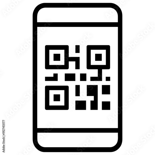 Scan QR code mobile phone icon with transparent background digital payment and QR code symbol
