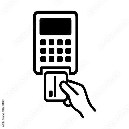 Insert card here payment kiosk icon with transparent background transaction symbol
