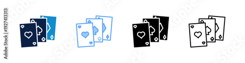 Playing Cards Multiple Style Icon Set Collection 