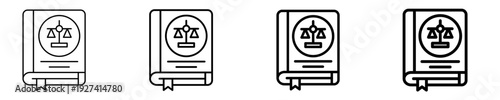 Law Book  Icon Set Different Style Collection
