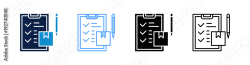 Checklist Multiple Style Icon Set Collection 