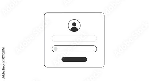 Minimalist user interface design showing login fields and account icon on white