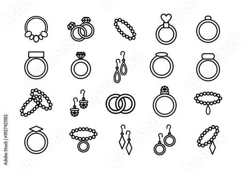 Elegant Jewelry Icon Pack Element