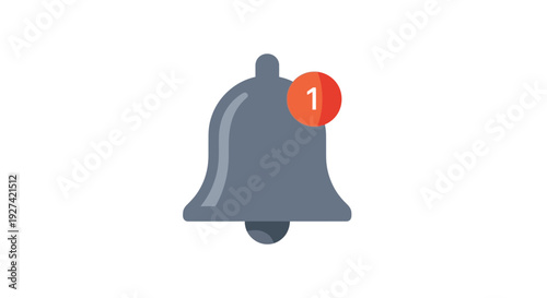 Notification bell icon with number one indicator for alerts and reminders