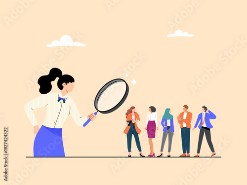 The human resources department of a business evaluates job applicants for open positions