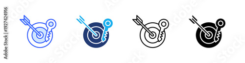 Keyword Targeting Multiple Style Icon Set Vector 