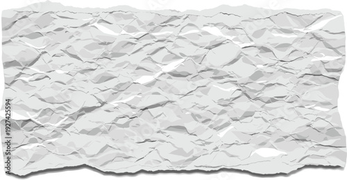 Crinkled paper texture viewed from above on a flat surface with heavy wrinkling and shading