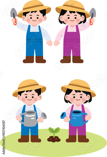 2식목일 새싹 심는 어린이들
