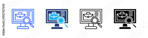 Luggage Scan Multiple Style Icon Set Vector 