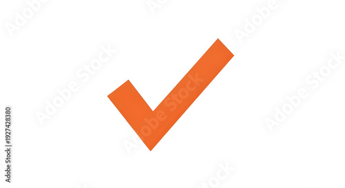 Free Download Simple orange check mark symbol indicating approval or completion on a white background - GFXLoad